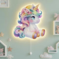 Unicorn Pilli Led Işıklı Bebek Odası Ahşap Duvar Dekoru - Gece Lambası – kız çocuk elbisesi
